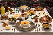 Iftar table with iftar food